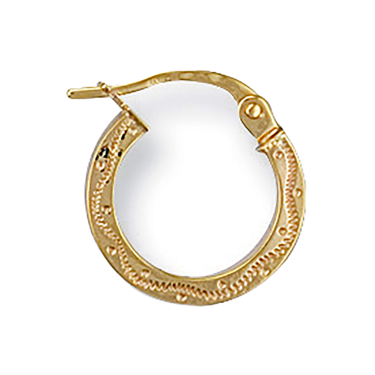 Y/G 13mm Patterned Hoop Earrings