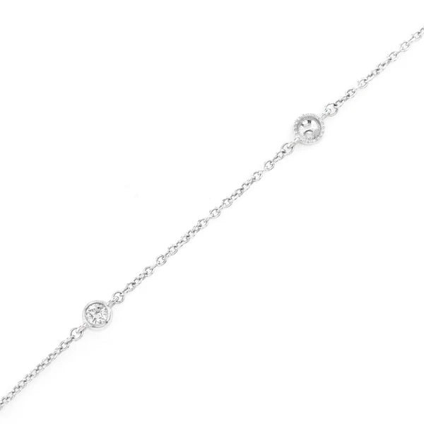 Erkals Jewellers Bead Bezel Diamond Station Bracelet 18K Gold 0.10ctw