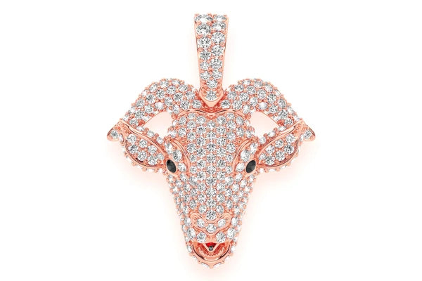 Erkals Jewellers Goat Head Pendant 18K Gold Diamond 2.50ctw