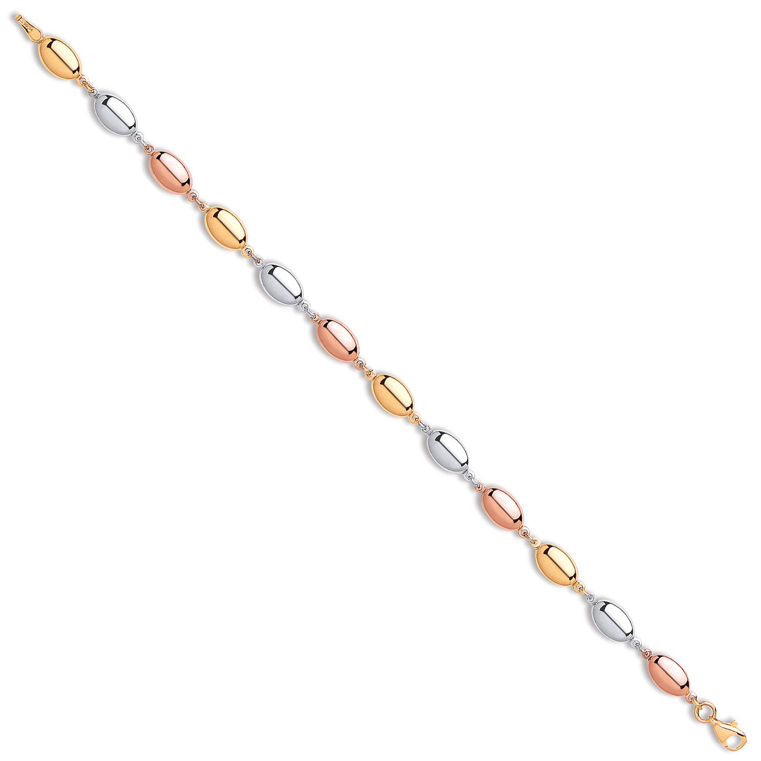 YW & R/G Oval Bead Ladies Bracelet