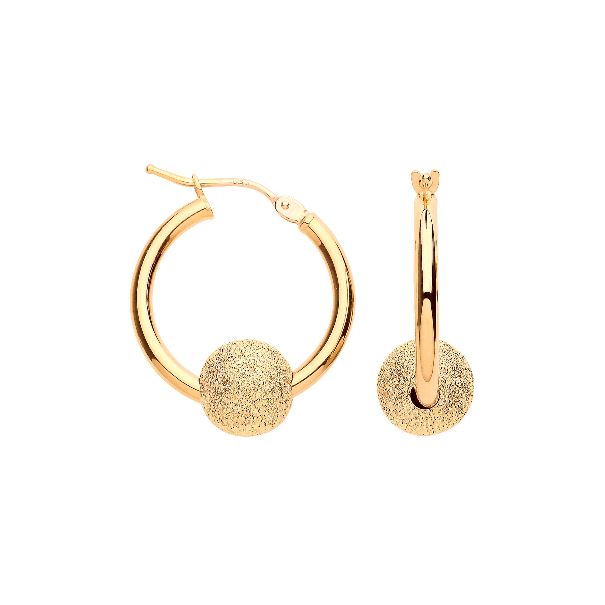 Y/G 19mm Glitter Ball Hoop Earrings