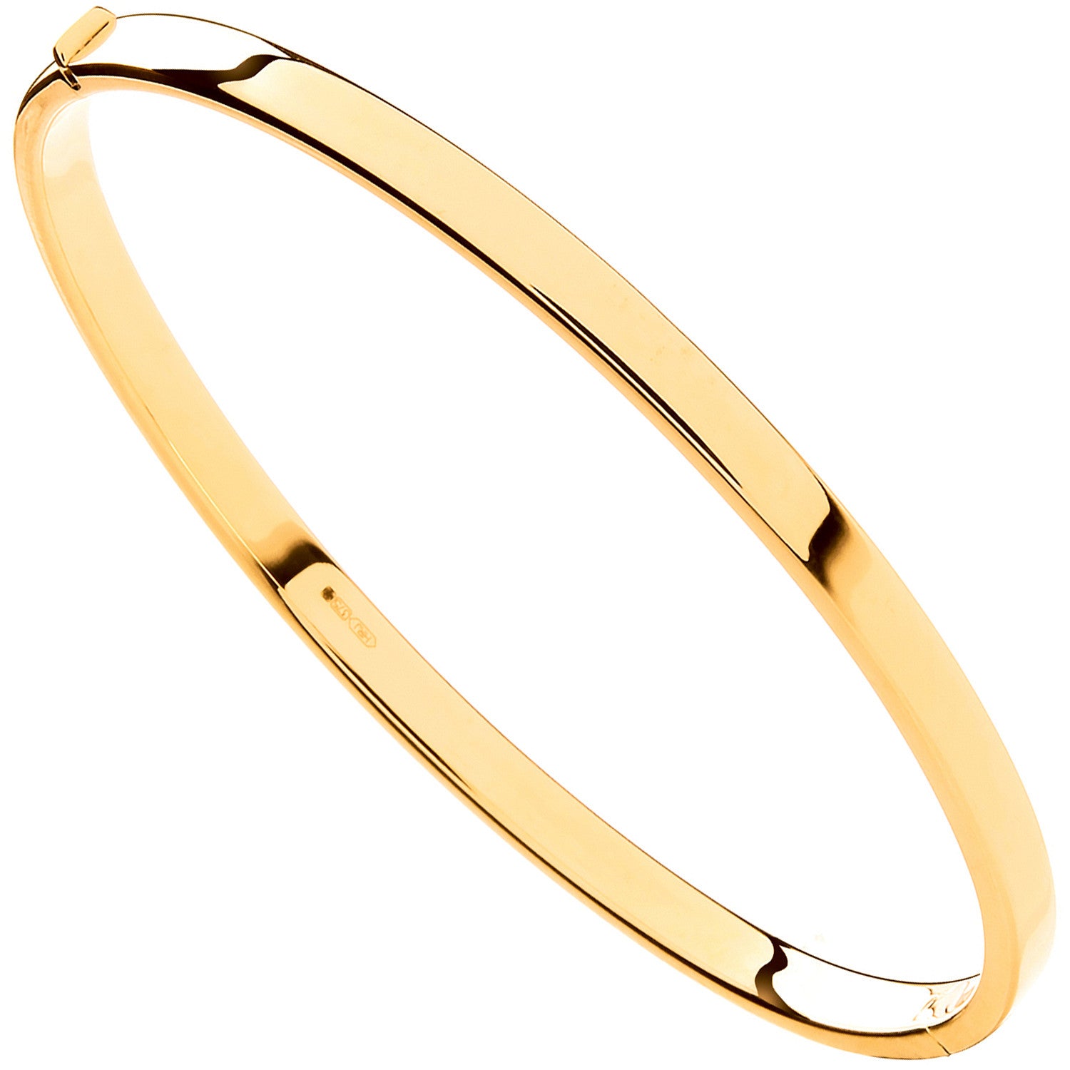 Y/G Hollow Flat Hinged Ladies Bangle