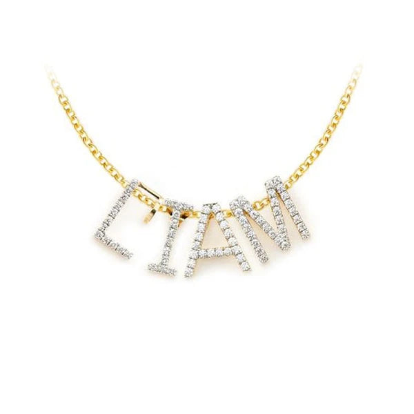 Erkals Jewellers Letters & Numbers Pendant 18K Gold Diamond 0.10ctw