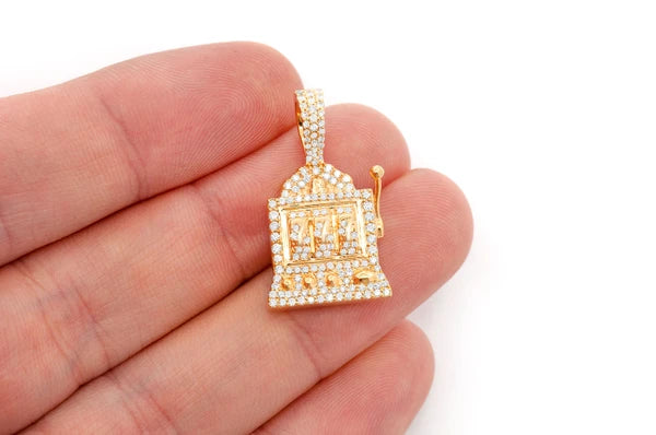 Erkals Jewellers Casino Slot Machine Pendant 18K Gold Diamond 0.66ctw