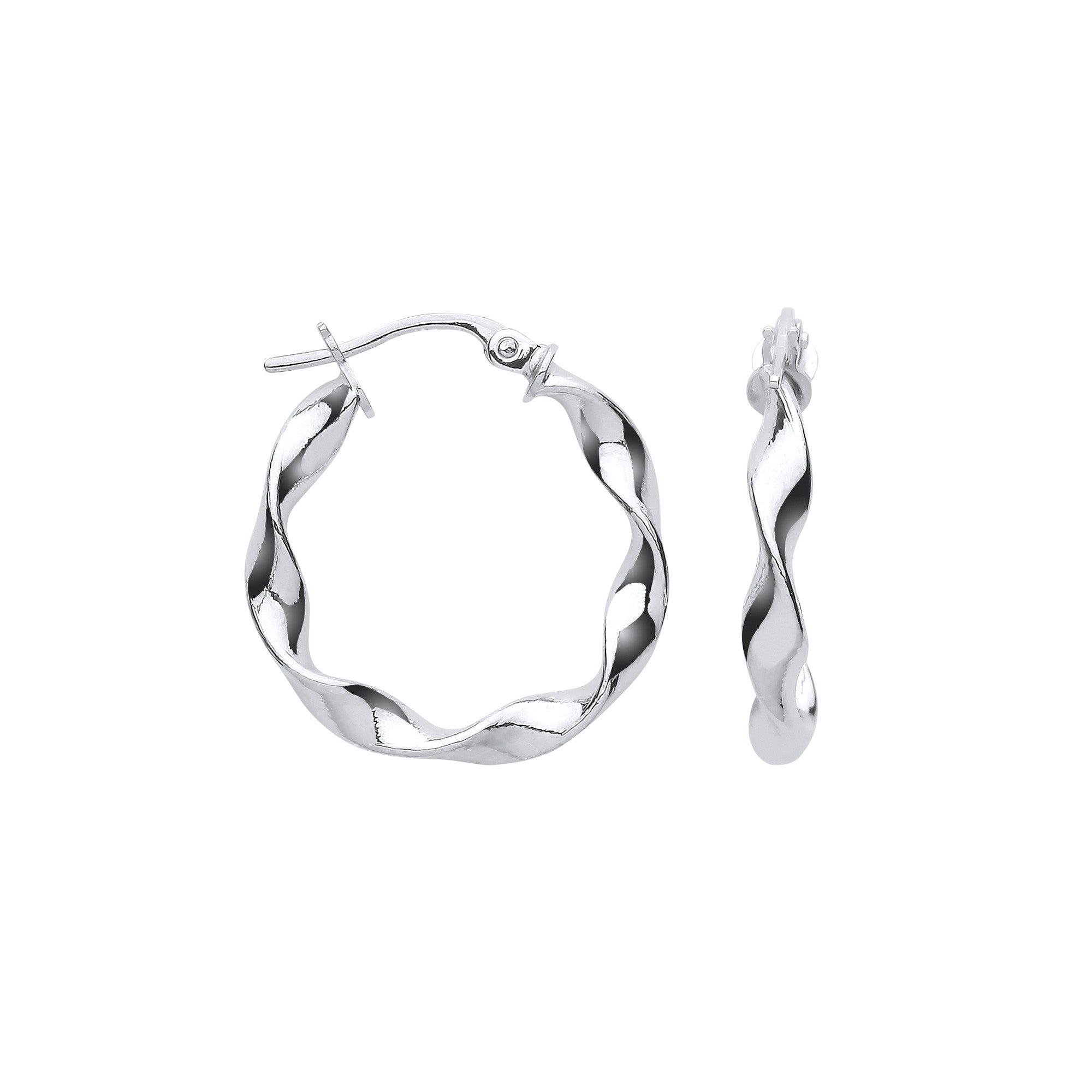 W/G 21mm Twisted Hoop Earrings