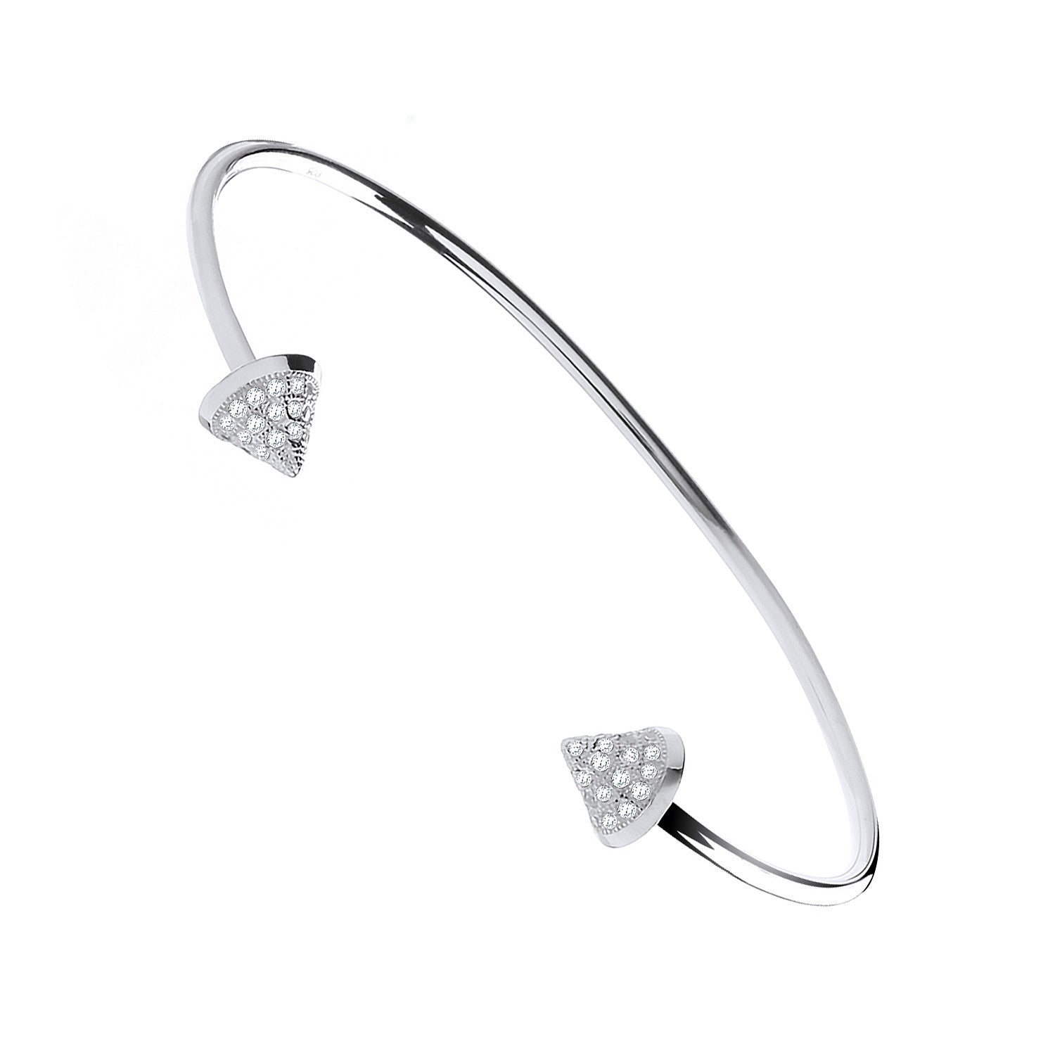 Silver Pyramid Cz Cones Bangle