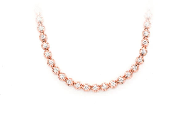 Erkals Jewellers 2pt Crown Set Diamond Tennis Necklace 18K Gold 3.75ctw