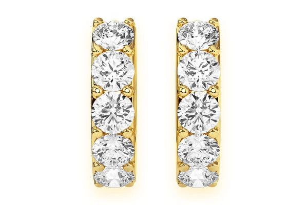 Erkals Jewellers One Row Huggie Hoop Earrings 18K Gold 0.80ctw