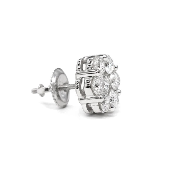 Erkals Jewellers Flower Stud Earrings 18K Gold 1.50ctw