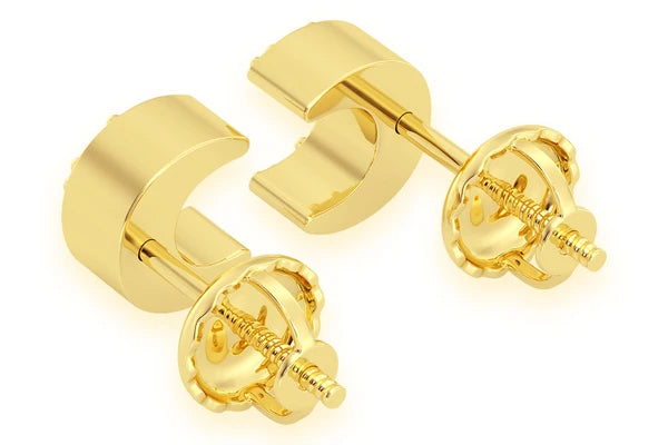 Erkals Jewellers Mini Moon Stud Earrings 18K Gold 0.05ctw