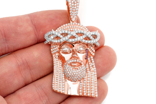 Erkals Jewellers Jesus Pendant 18K Yellow Gold Diamond 3.75ctw
