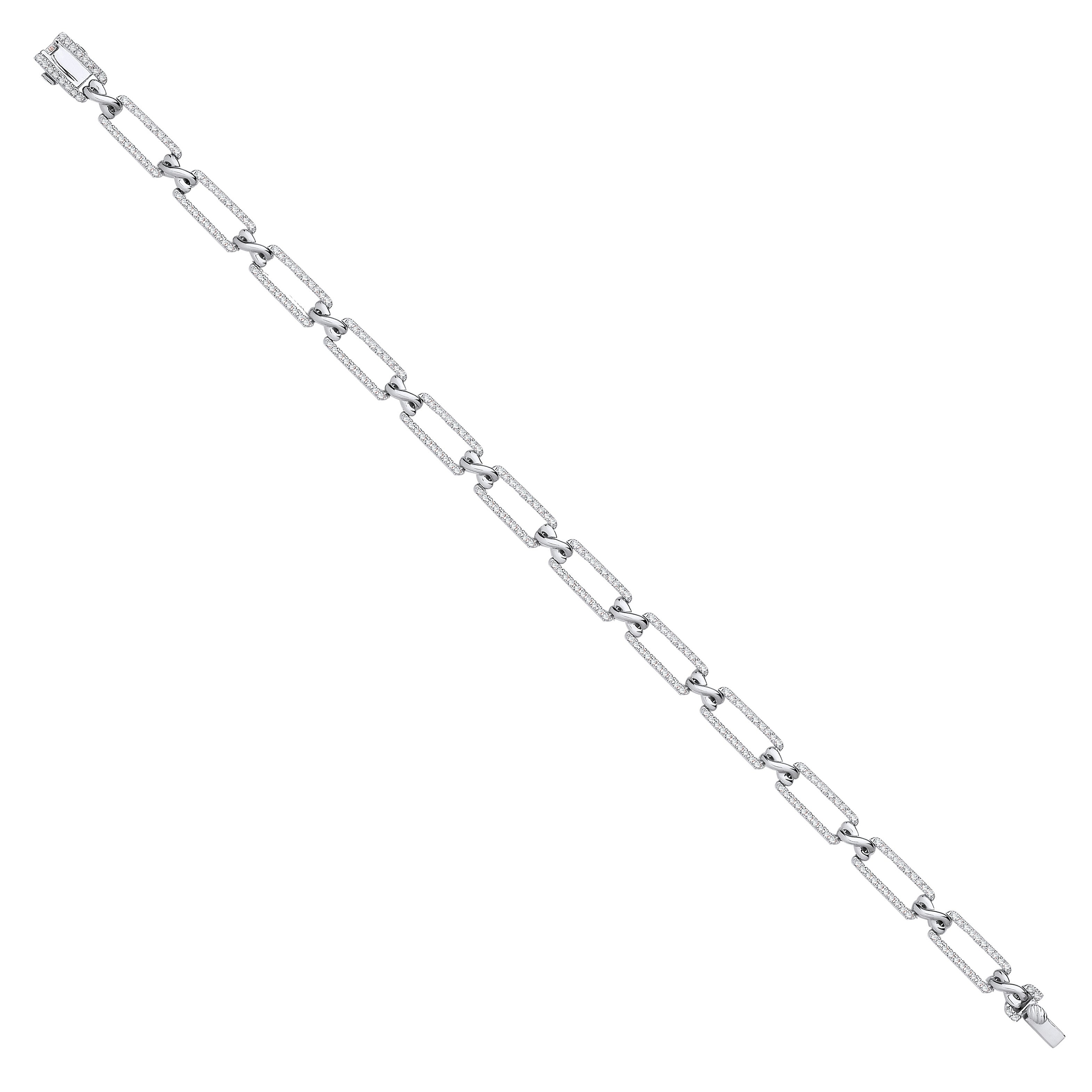 9ct White gold 1.13ct bracelet