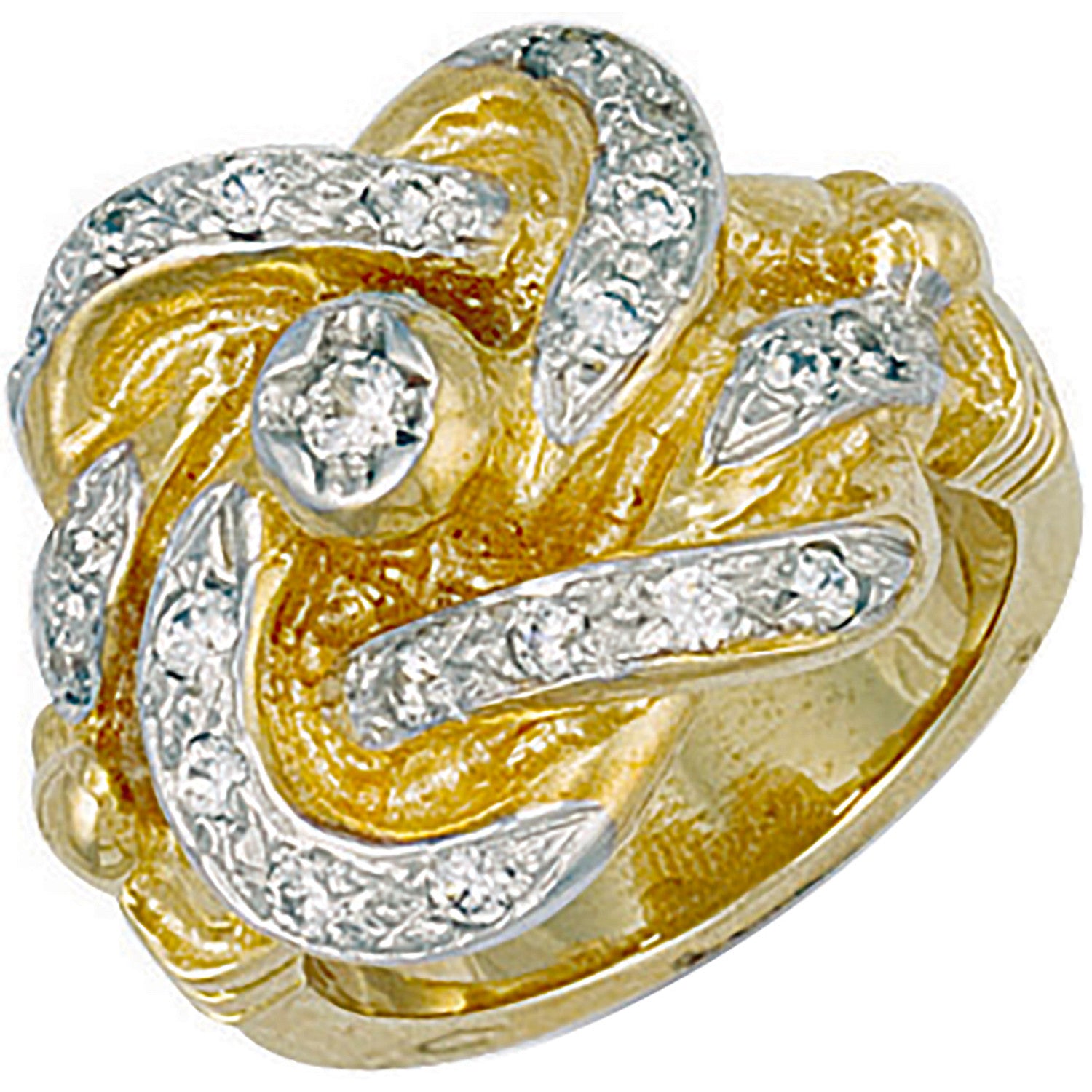 Y/G Cz Knot Ring