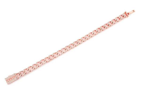Erkals Jewellers 8mm Elongated Miami Cuban Diamond Bracelet 18K Gold 6.25ctw