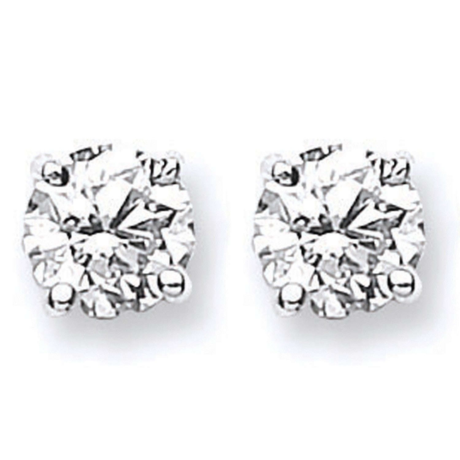 18ct White Gold 1.40 - 1.50ct Claw Set Diamond Stud Earrings