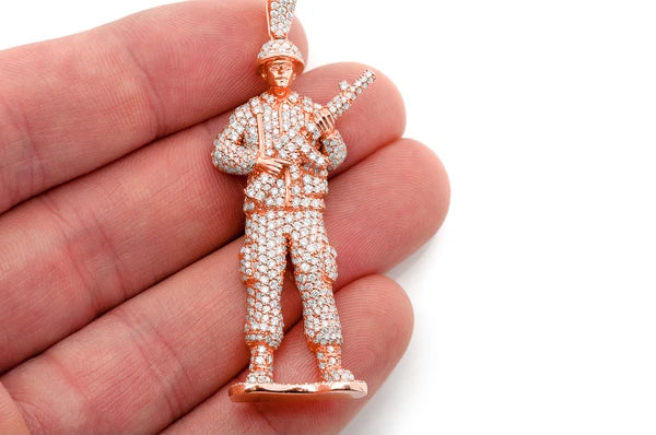 Erkals Jewellers Toy Soldier Diamond Pendant 18K Gold 4.30ctw