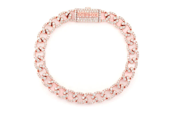 Erkals Jewellers 8mm Elongated Miami Cuban Diamond Bracelet 18K Gold 6.25ctw