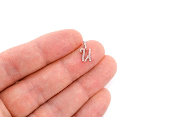 Erkals Jewellers Cursive Letter Pendant 18K Gold Diamond 0.10ctw