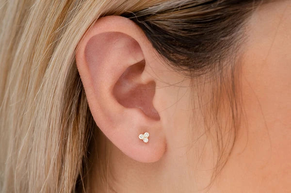 Erkals Jewellers Triangle Stud Earrings 18K Gold 0.20ctw