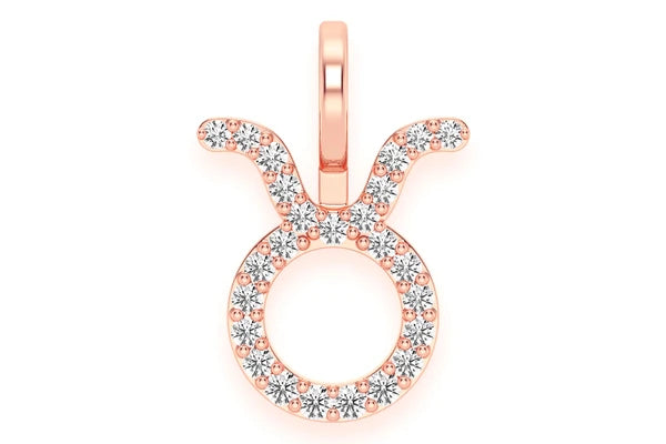 Erkals Jewellers Taurus Zodiac Pendant 18K Gold Diamond 0.10ctw