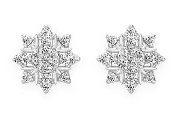 Erkals Jewellers Mini 8 Point Accent Star Stud Earrings 18K Gold 0.10ctw