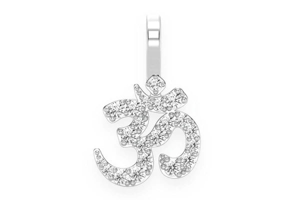 Erkals Jewellers Small Om Pendant 18K Gold Diamond 0.33ctw