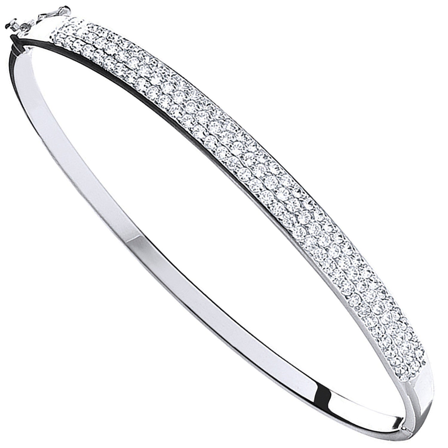 W/G Pave Set Cz Bangle