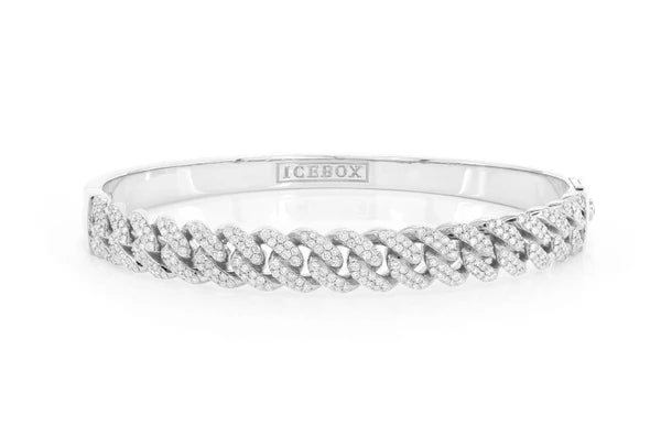 Erkals Jewellers Large Cuban Bangle Bracelet 18K Gold 1.50ctw
