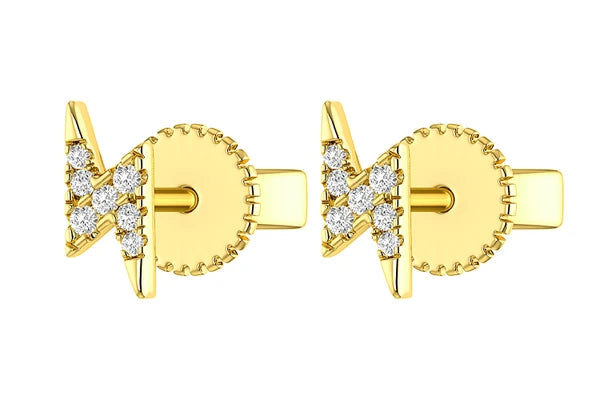 Erkals Jewellers Lightning Bolt Stud Earrings 18K Gold 0.05ctw