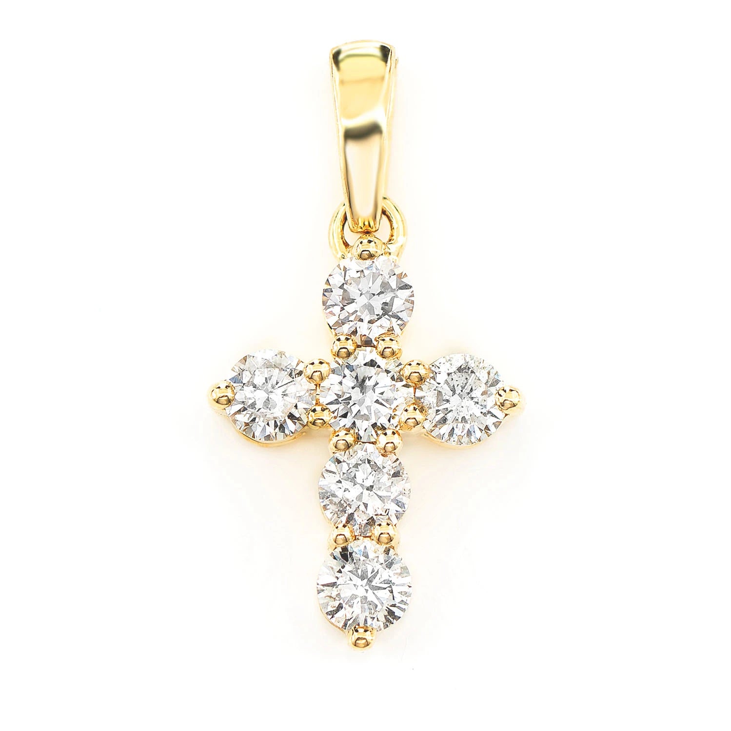 Erkals Jewellers Pointed Cross Pendant 18K Gold Diamond 0.75ctw