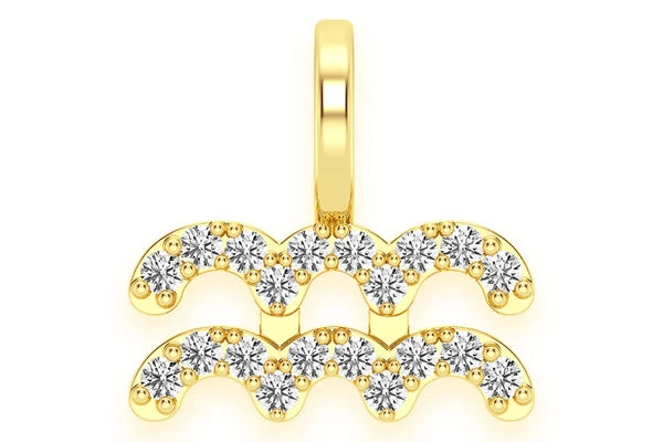 Erkals Jewellers Aquarius Zodiac Diamond Pendant 18K Gold 0.10ctw