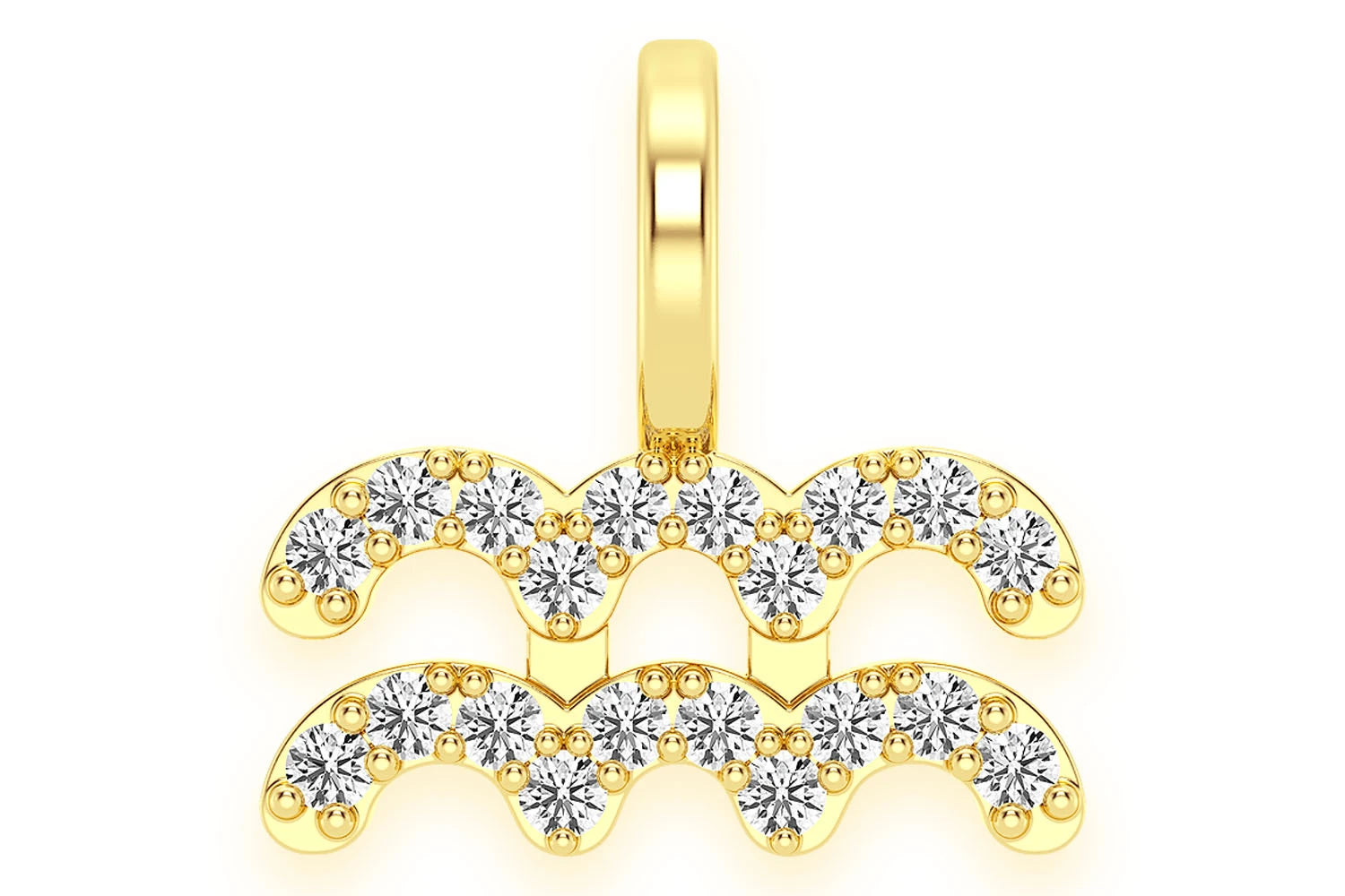 Erkals Jewellers Aquarius Zodiac Diamond Pendant 18K Gold 0.10ctw