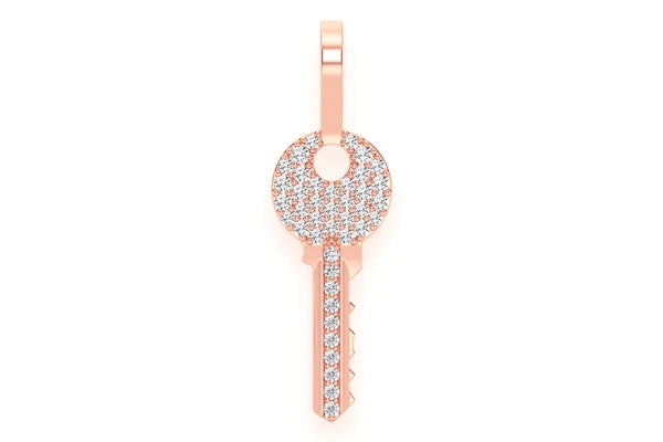 Erkals Jewellers Mini Key Pendant 18K Gold Diamond 0.15ctw