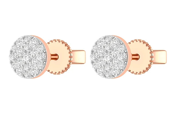 Erkals Jewellers Disc Cluster Stud Earrings 18K Gold 0.40ctw