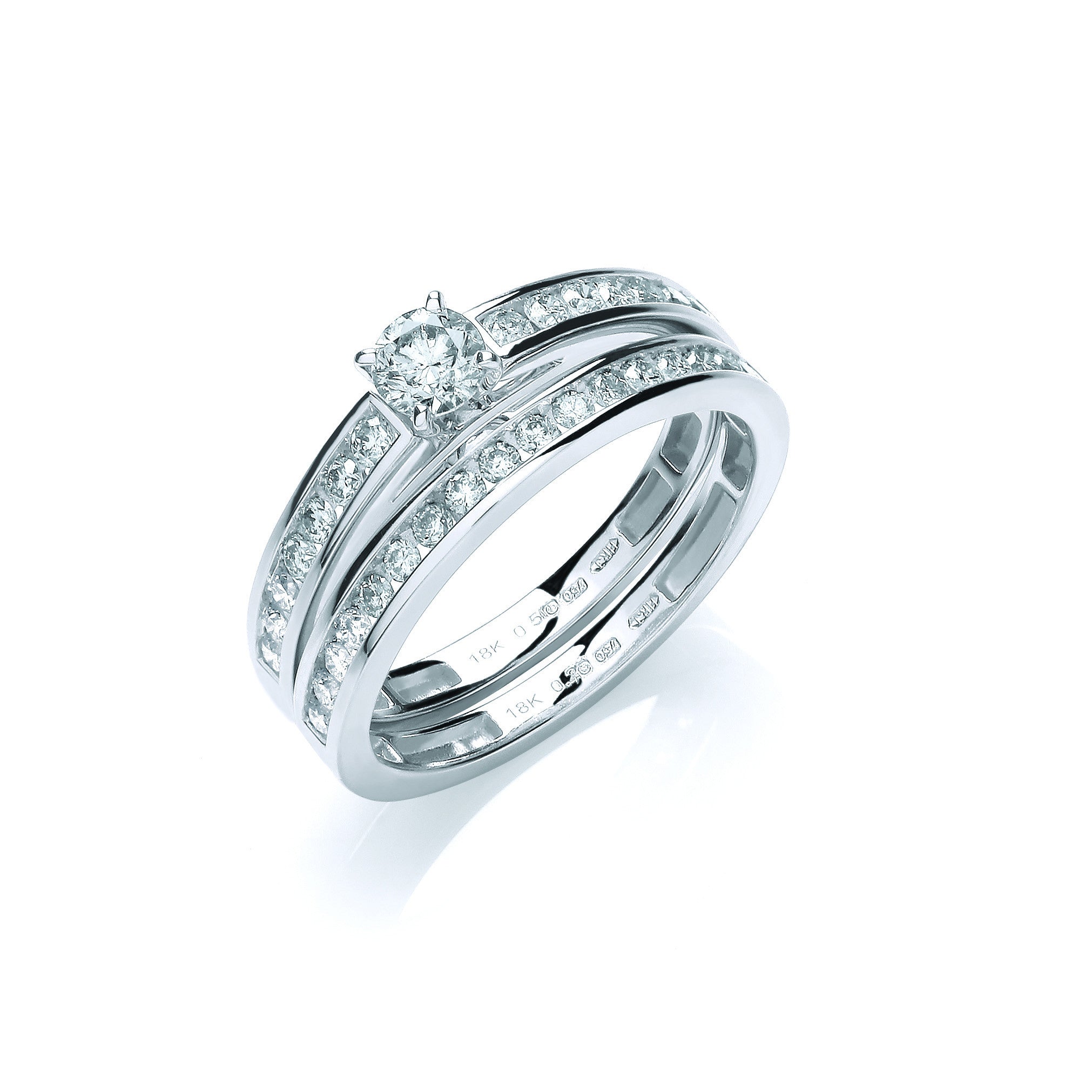 18ct White Gold  0.75ct Bridal Set Rings