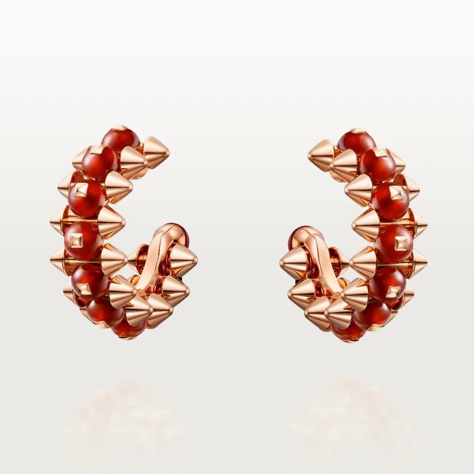 Cartier Clash de Cartier Earrings Red-Dyed Agate 18K Rose Gold