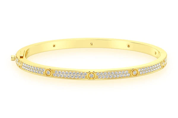 Erkals Jewellers Thin Signature Eternity Diamond Bangle 18K Gold 2.35ctw