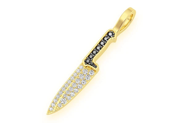 Erkals Jewellers Kitchen Cutting Chef's Knife Diamond Pendant 18K Gold 0.25ctw
