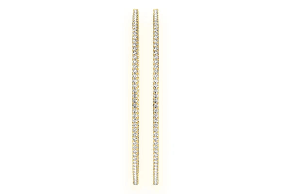Erkals Jewellers 3-Inch Inside Out Hoop Earrings 18K Gold 6.25ctw
