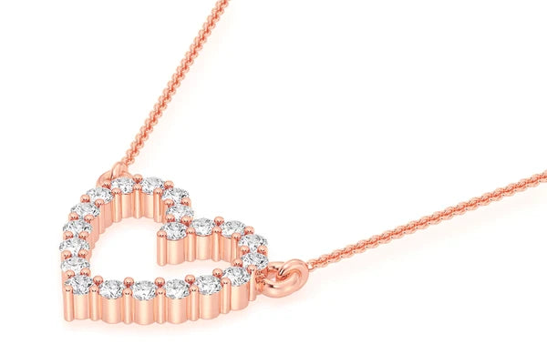 Erkals Jewellers Open Heart Pendant 18K Gold Diamond 0.15ctw
