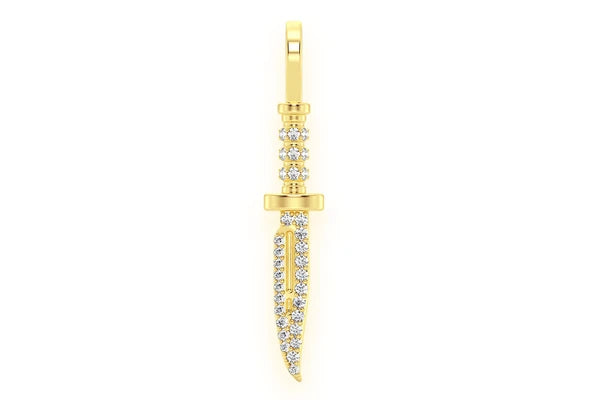 Erkals Jewellers Combat Knife Pendant 18K Gold Diamond 0.15ctw