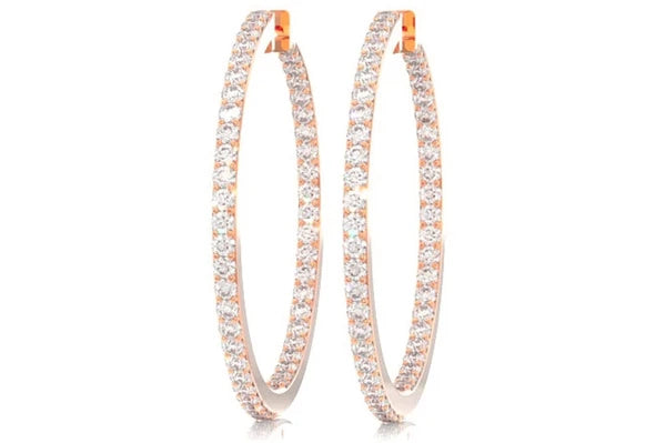 Erkals Jewellers Large Double Sided Hoop Earrings 18K Gold 2.75ctw