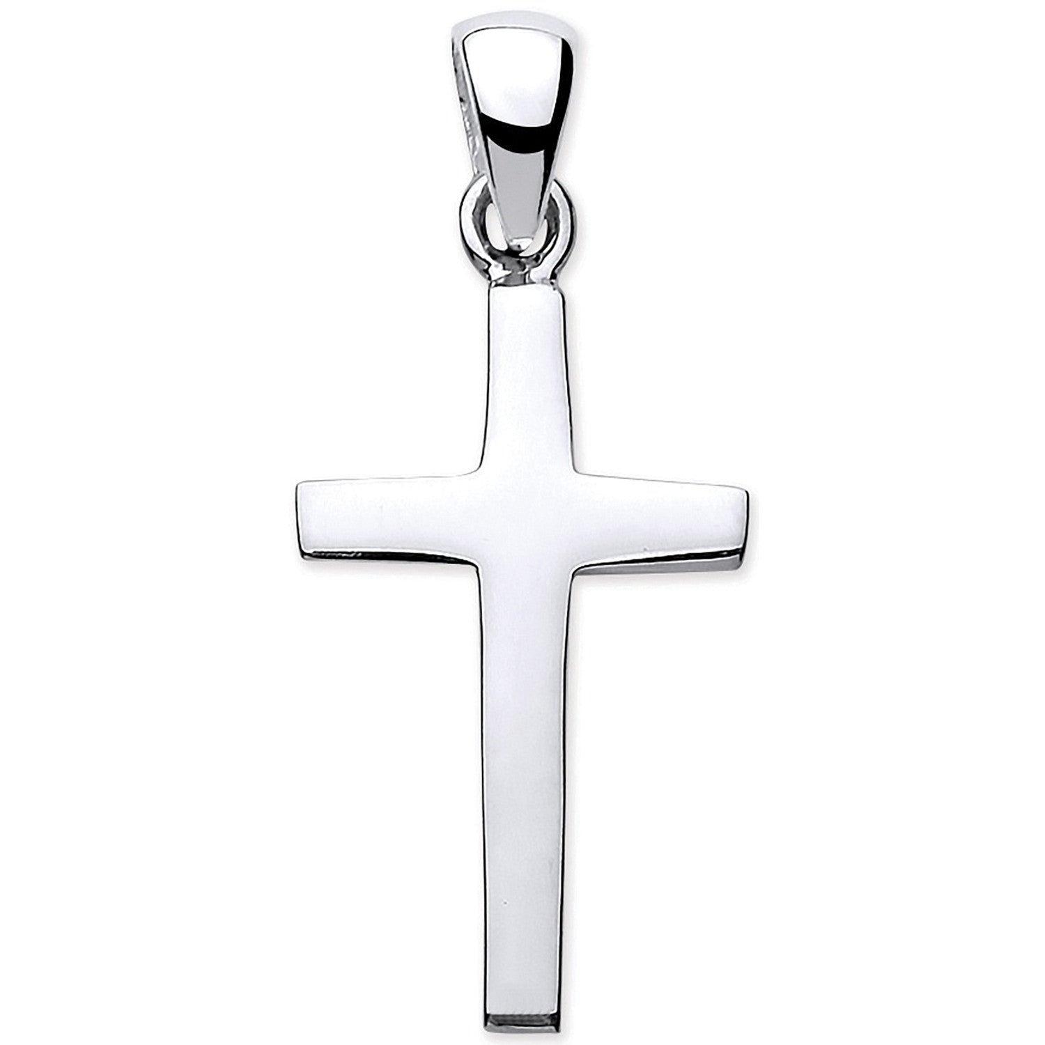 Silver Solid Plain Cross