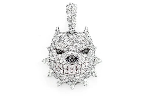 Erkals Jewellers Pitbull Spiked Collar Pendant 18K Gold Diamond 1.25ctw