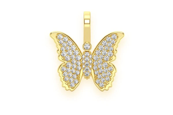 Erkals Jewellers Butterfly Emoji Pendant 18K Gold Diamond 0.40ctw