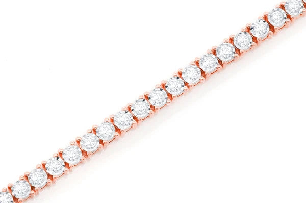 Erkals Jewellers 2pt Miracle Set Diamond Tennis Bracelet 18K Gold 1.25ctw