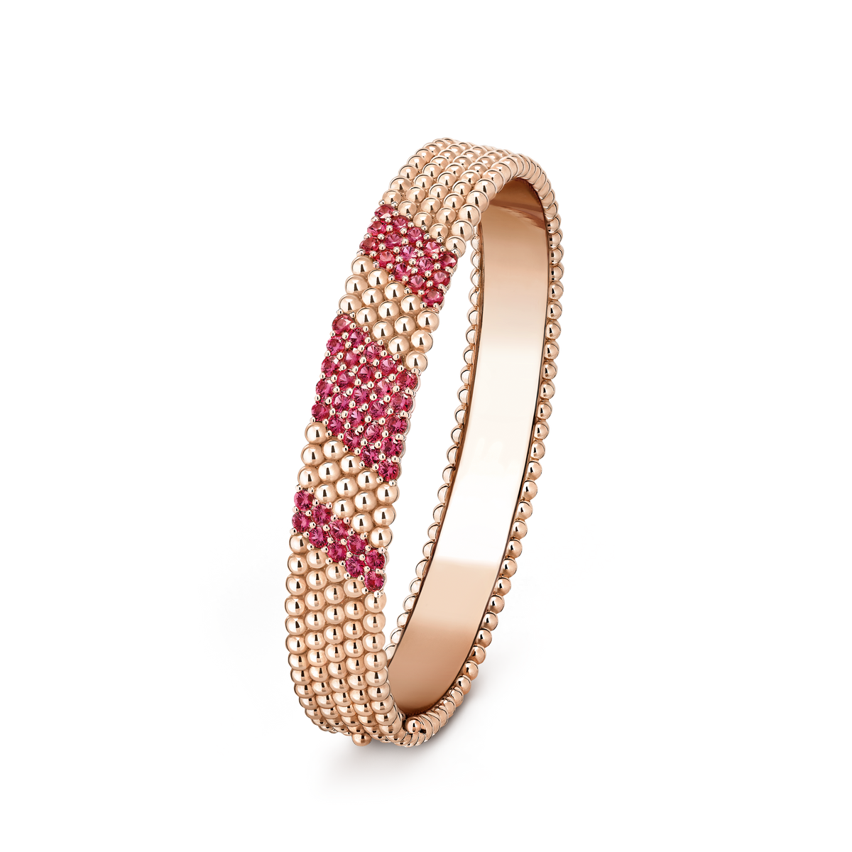 Van Cleef & Arpels Perlée Couleurs 5 Rows Ruby Medium Bracelet 18K Rose Gold