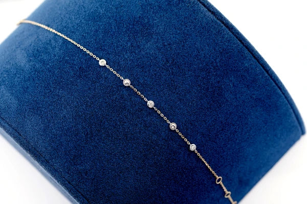 Erkals Jewellers Bead Bezel Diamond Bracelet 18K Gold 0.05ctw