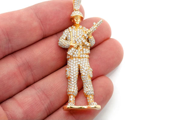 Erkals Jewellers Toy Soldier Diamond Pendant 18K Gold 4.30ctw