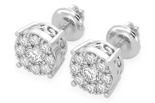 Erkals Jewellers Mosaic Stud Earrings 18K Gold 0.50ctw